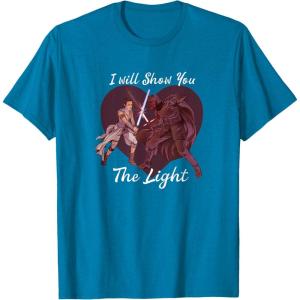 imageStar Wars Kylo Ren ampamp Rey Show You The Light Valentines Day TShirtSapphire Blue