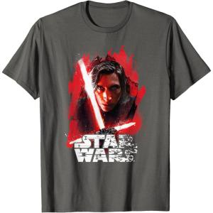 imageStar Wars Last Jedi Kylo Ren Paint Portrait Graphic TShirt TShirtAsphalt Grey