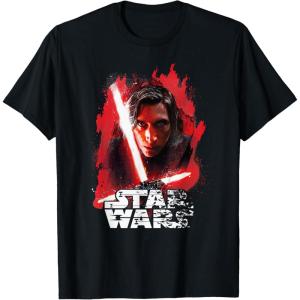 imageStar Wars Last Jedi Kylo Ren Paint Portrait Graphic TShirt TShirtBlack