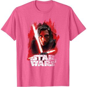 imageStar Wars Last Jedi Kylo Ren Paint Portrait Graphic TShirt TShirtPink Heather