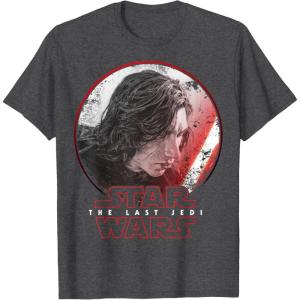 imageStar Wars Last Jedi Kylo Ren Sketch Portrait Graphic TShirt TShirtDark Heather Grey