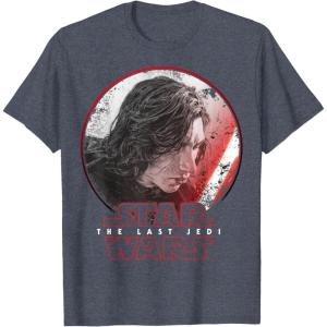 imageStar Wars Last Jedi Kylo Ren Sketch Portrait Graphic TShirt TShirtHeather Blue