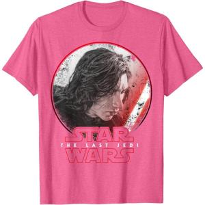 imageStar Wars Last Jedi Kylo Ren Sketch Portrait Graphic TShirt TShirtPink Heather
