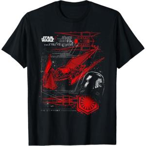 imageStar Wars Last Jedi Kylo Ren Tie Silencer Schematic TShirt TShirtBlack