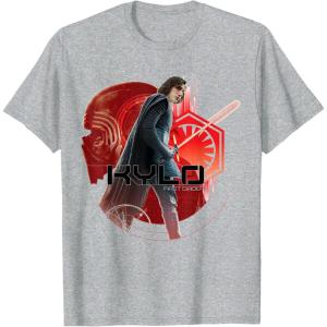 imageStar Wars Last Jedi Kylo Ren Watch Your Back Graphic TShirt TShirtHeather Grey
