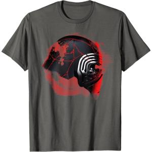 imageStar Wars Rise of Skywalker Kylo Ren Helmet Damage TShirtAsphalt Grey