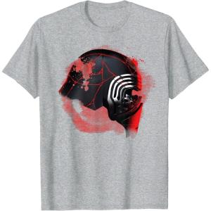 imageStar Wars Rise of Skywalker Kylo Ren Helmet Damage TShirtHeather Grey
