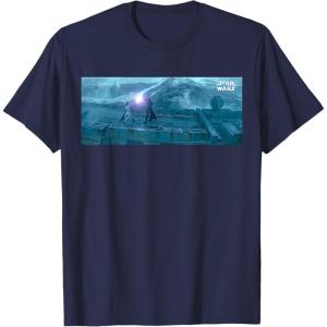 imageStar Wars Rise of Skywalker Rey and Kylo Ren Sea Duel TShirtNavy Blue