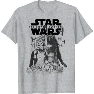 imageStar Wars The Force Awakens Kylo Ren Captain Phasma Portrait TShirtHeather Grey