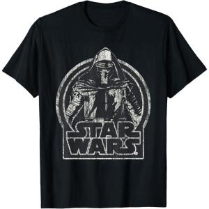 imageStar Wars The Force Awakens Kylo Ren Distressed Portrait TShirtBlack