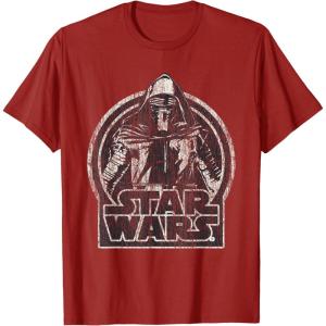 imageStar Wars The Force Awakens Kylo Ren Distressed Portrait TShirtCranberry Red