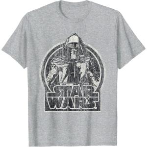 imageStar Wars The Force Awakens Kylo Ren Distressed Portrait TShirtHeather Grey