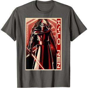 imageStar Wars The Force Awakens Kylo Ren Red Poster Portrait TShirtAsphalt Grey
