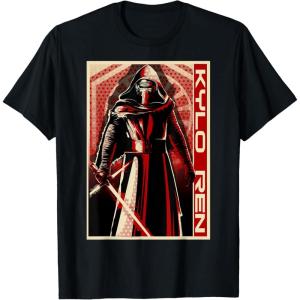 imageStar Wars The Force Awakens Kylo Ren Red Poster Portrait TShirtBlack