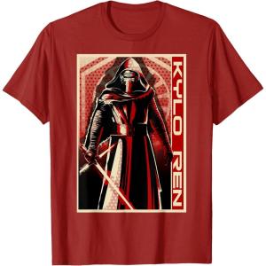 imageStar Wars The Force Awakens Kylo Ren Red Poster Portrait TShirtCranberry Red
