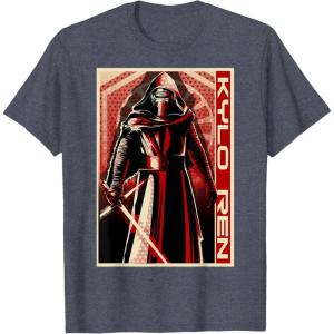 imageStar Wars The Force Awakens Kylo Ren Red Poster Portrait TShirtHeather Blue