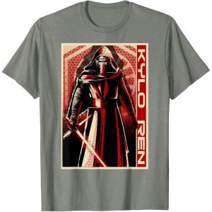 imageStar Wars The Force Awakens Kylo Ren Red Poster Portrait TShirtOlive Heather