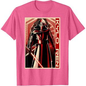 imageStar Wars The Force Awakens Kylo Ren Red Poster Portrait TShirtPink Heather