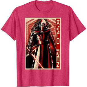 imageStar Wars The Force Awakens Kylo Ren Red Poster Portrait TShirtRed Heather