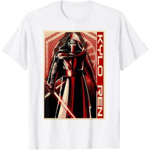imageStar Wars The Force Awakens Kylo Ren Red Poster Portrait TShirtWhite