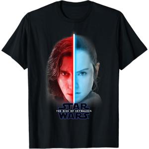 imageStar Wars The Rise Of Skywalker Rey ampamp Kylo Ren Split TShirtBlack