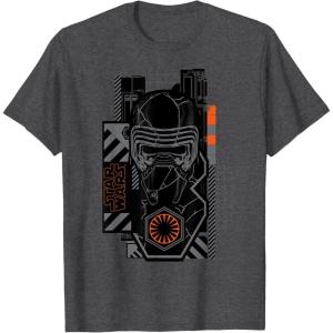 imageStar Wars The Rise of Skywalker Kylo Ren Badge TShirtDark Heather Grey