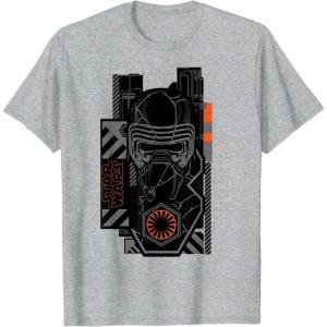 imageStar Wars The Rise of Skywalker Kylo Ren Badge TShirtHeather Grey