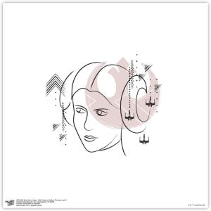 imageTrends International Gallery Pops Star Wars Saga  MidCentury Modern Princess Leia Wall Art Wall Poster 12quot x 12quot Black Framed VersionUnframed Version