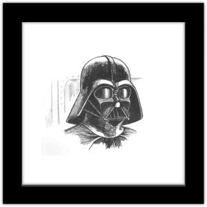 imageTrends International Gallery Pops Star Wars Saga  Return of the Jedi Darth Vader Sketch Wall Art Wall Poster 1200quot x 1200quot Black Frame VersionBlack Frame Version