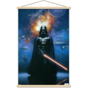 imageTrends International Star Wars Saga  Vader in Space Wall Poster 22375quot x 34quot Premium Unframed VersionPremium Print and Beechwood Hanger Bundle