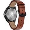 imageCitizen EcoDrive Mens Star Wars Chewbacca Black IP Stainless Steel on Brown Leather Strap 3Hand Date Luminous 43mm Model AW500806W