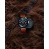 imageCitizen EcoDrive Mens Star Wars Chewbacca Black IP Stainless Steel on Brown Leather Strap 3Hand Date Luminous 43mm Model AW500806W
