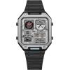 imageCitizen Mens Star Wars Vintage AnaDigi Quartz Stainless Steel Watch RectangularMillenium Falcon Black Ion Plated