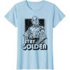 imageStar Wars C3PO Stay Golden Galactic Graphic TShirt TShirtBaby Blue