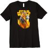 imageStar Wars Han Solo Movie Chewie Grungy Intro Premium TShirt Premium TShirtBlack