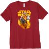 imageStar Wars Han Solo Movie Chewie Grungy Intro Premium TShirt Premium TShirtCranberry Red