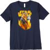 imageStar Wars Han Solo Movie Chewie Grungy Intro Premium TShirt Premium TShirtNavy Blue