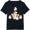 imageStar Wars Porgs Having Fun With BB8 Portrait TShirtBlack
