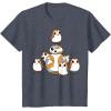 imageStar Wars Porgs Having Fun With BB8 Portrait TShirtHeather Blue