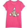 imageStar Wars Porgs Having Fun With BB8 Portrait TShirtPink Heather