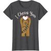 imageStar Wars Valentines Day Chewbacca I Chews You Disney TShirtDark Heather Grey