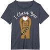 imageStar Wars Valentines Day Chewbacca I Chews You Disney TShirtHeather Blue