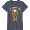 imageStar Wars Valentines Day Chewbacca I Chews You Disney TShirtHeather Blue