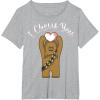 imageStar Wars Valentines Day Chewbacca I Chews You Disney TShirtHeather Grey