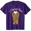 imageStar Wars Valentines Day Chewbacca I Chews You Disney TShirtPurple