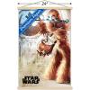 imageTrends International Star Wars A New Hope  Chewy Wall Poster 34L x 224W Premium Unframed VersionPremium Print and Beechwood Hanger Bundle