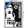 imageTrends International Star Wars Saga  Stormtrooper Trouble Wall Poster 34L x 224W Premium Unframed VersionGray Framed Version