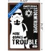 imageTrends International Star Wars Saga  Stormtrooper Trouble Wall Poster 34L x 224W Premium Unframed VersionMahogany Framed Version