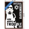 imageTrends International Star Wars Saga  Stormtrooper Trouble Wall Poster 34L x 224W Premium Unframed VersionMahogany Framed Version