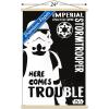 imageTrends International Star Wars Saga  Stormtrooper Trouble Wall Poster 34L x 224W Premium Unframed VersionPremium Print and Beechwood Hanger Bundle